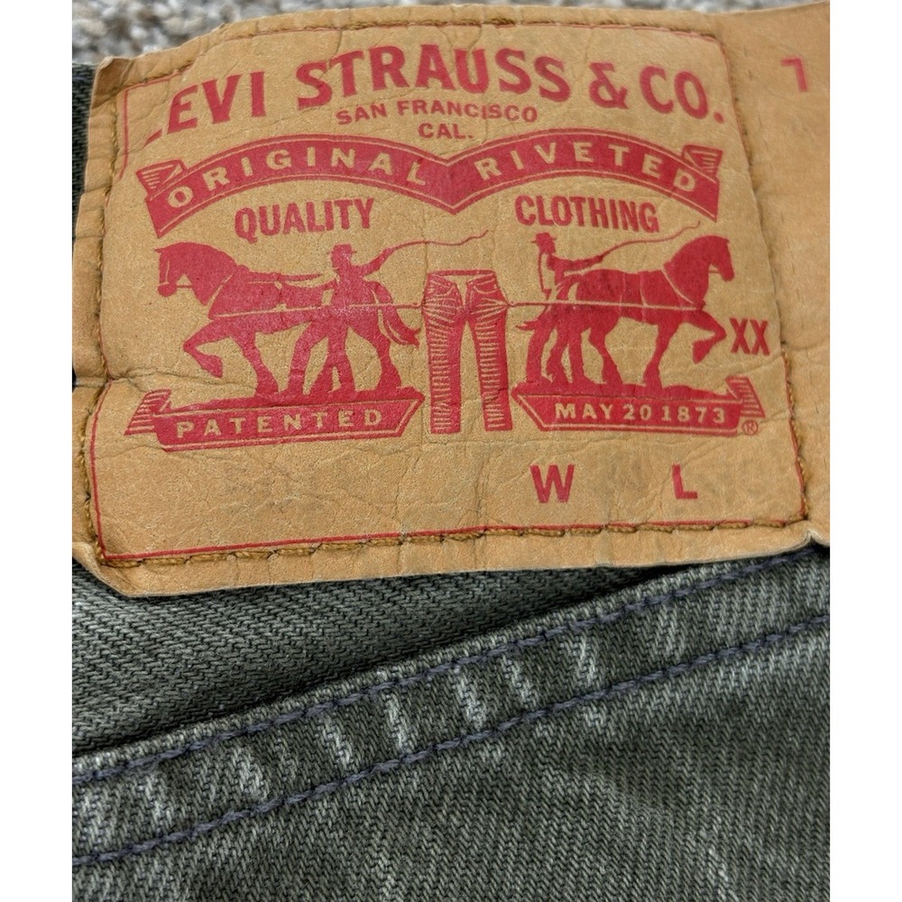Levi's 501 White Oak Cone Denim Jeans Men's 34x30 Olive Green Americana Workwear - Picture 4 of 15